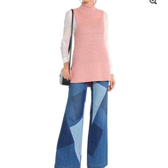 Alice + Olivia High-Low Light Pink Sweater Tank - Picture 2 of 10